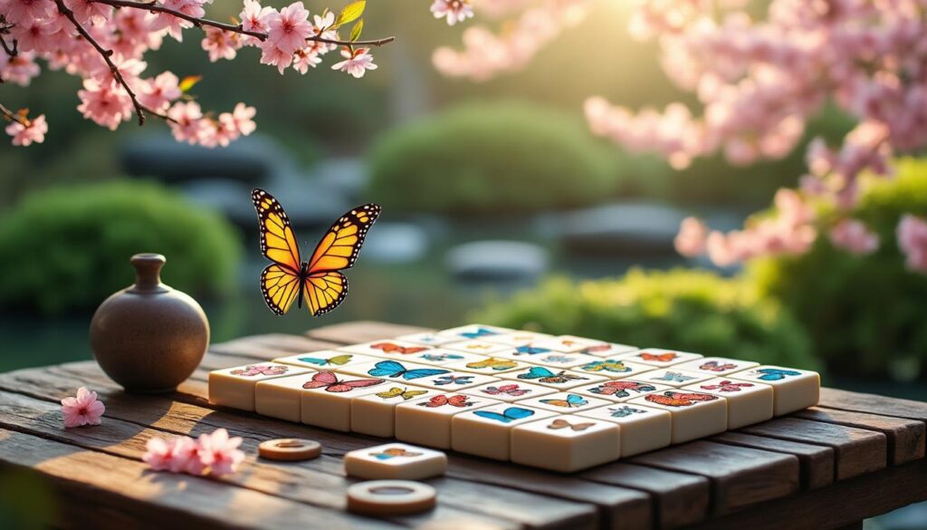 découvrez mahjong papillon, un puzzle zen gratuit et sans inscription, idéal pour se détendre en associant des tuiles papillon colorées en ligne. jouez dès maintenant !